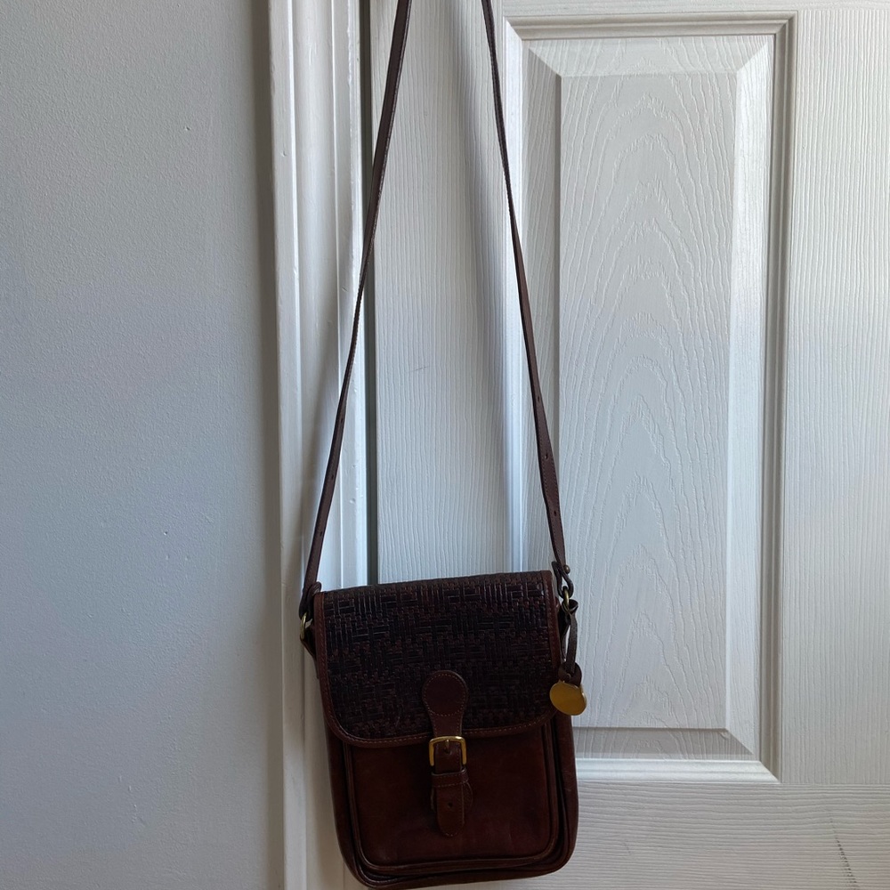 Brahmin Vintage Genuine Leather Woven Wicker Purse - Picture 5 of 9